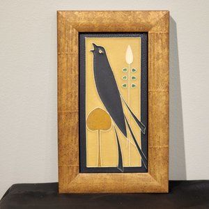 Motawi Tileworks Songbird (Facing Left) Tile- Yellow-Gold Background